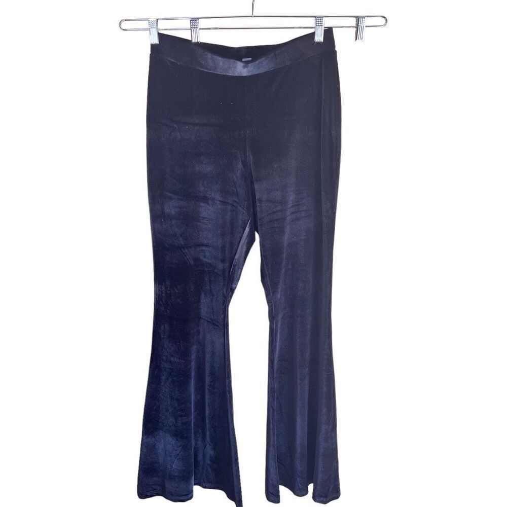 SBetro Womens Velour Pull On Elastic Waist Wide Leg Pant Size XL Career Work Wea